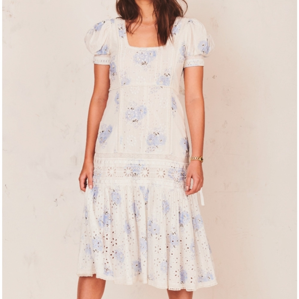 LoveShackFancy Reggie dress in morning mist